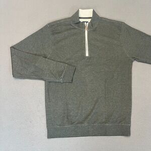 Johnnie-O Men's Sm Sully 1/4 Zip Pullover Wrinkle Resistant Heather Black Modal